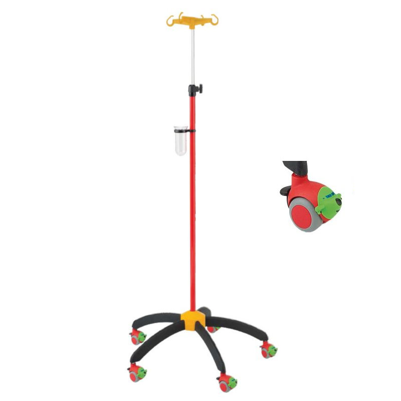 Children IV Pole Rainbow Red with Airplane Castors