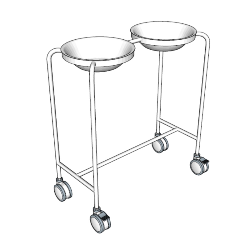 SS Bowl Stand, Heavy Duty, Double SS Bowls Included